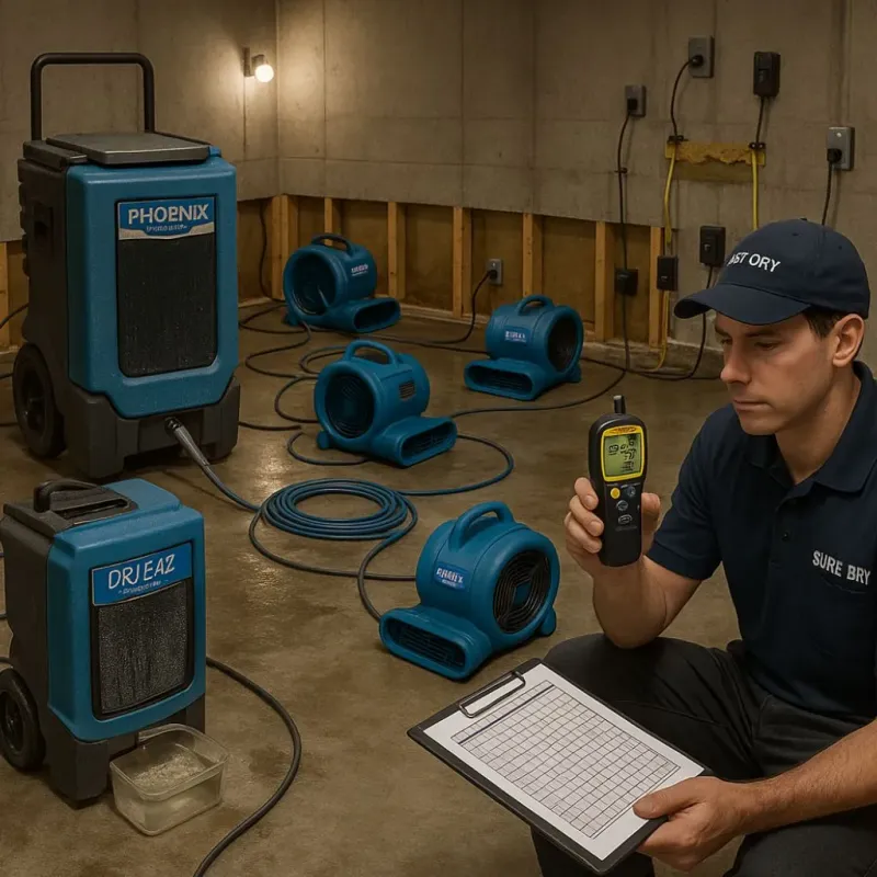 Structural Drying and Dehumidification process in Eastport, NY